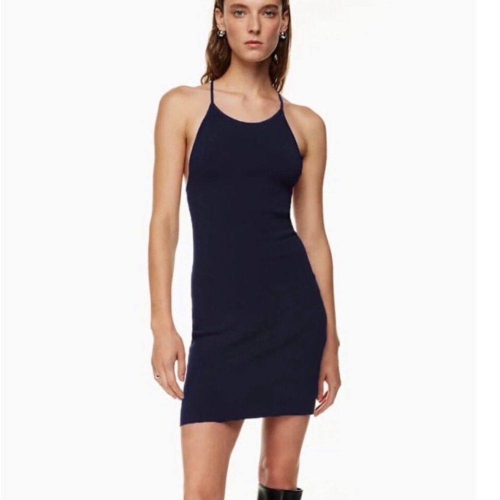 Aritzia Babaton Navy Blue Mini Halter Dress. Great condition. Size XS